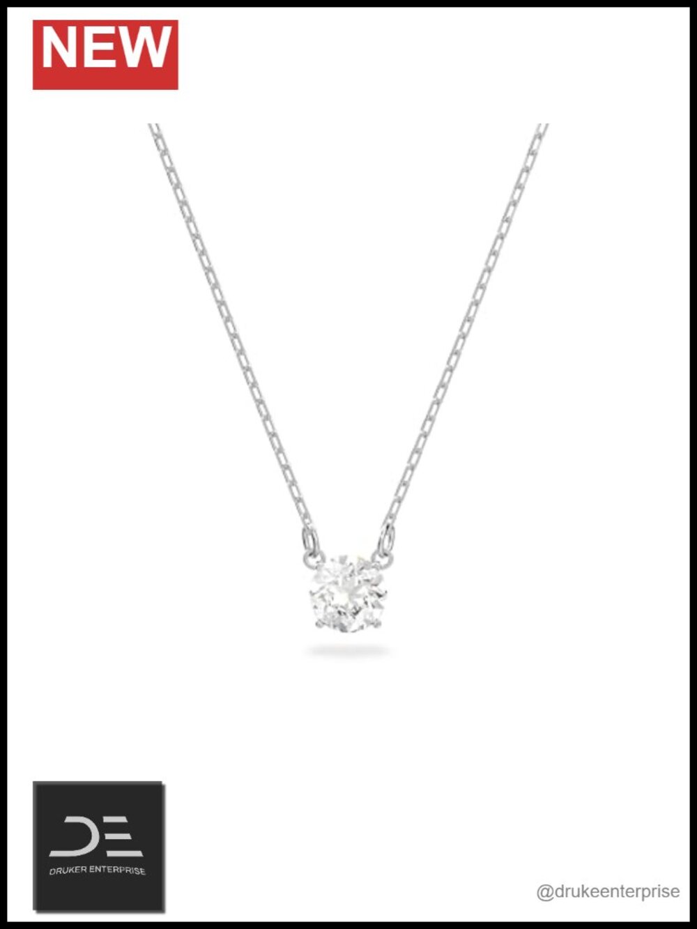 Swarovski Crystal Pendant Necklace Rhodium Plated Lobster Clasp